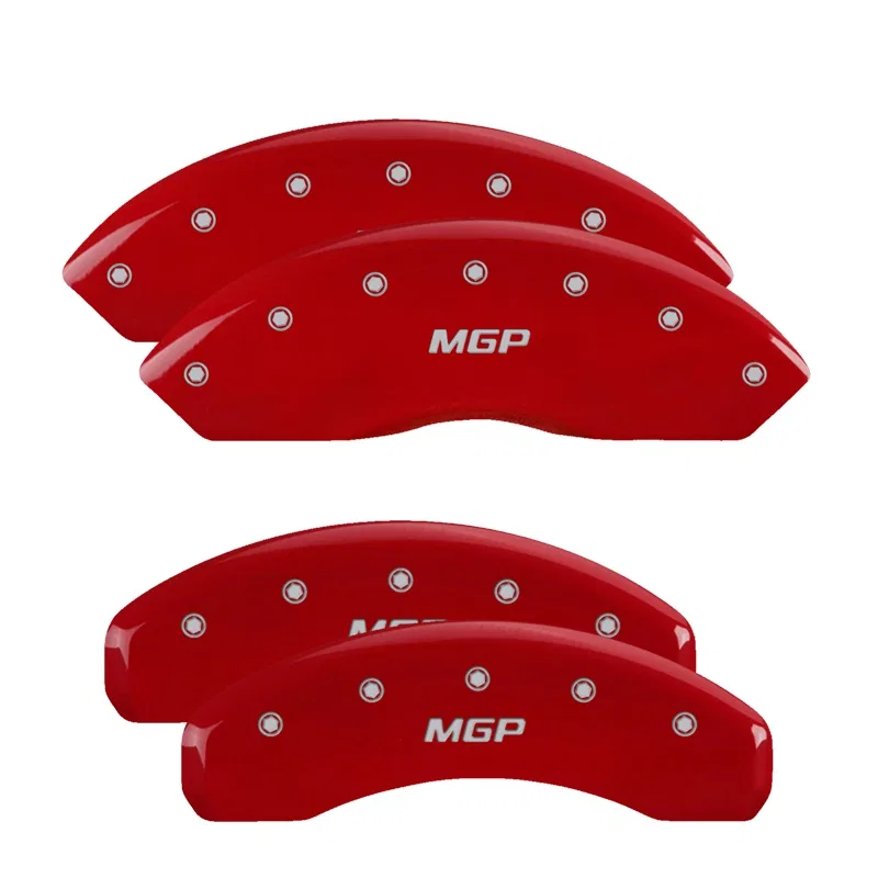 23219SMGPRD – MGP CALIPER Caliper Cover, Set Of 4 MGP Logo Powder Coated Red Aluminum